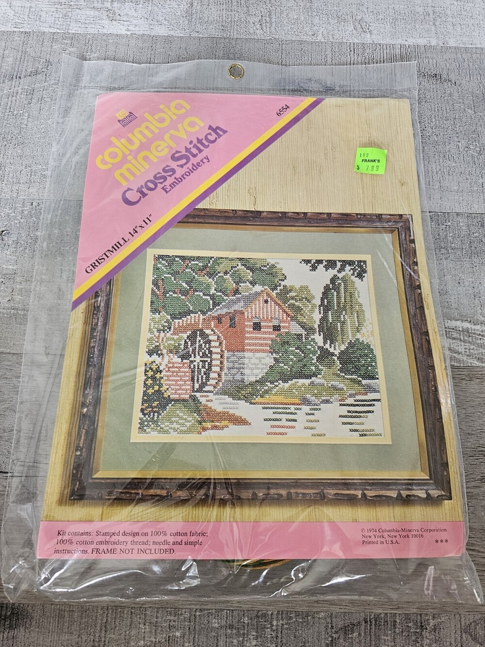 NEW Vintage 1974 Columbia Minerva Cross Stitch Kit 6554 Gristmill 14" X 11" 243d